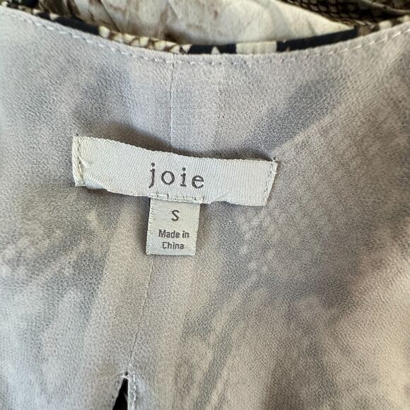 Joie Porcelain Bethwyn C Snakeskin Print Wrap Style A-Line Cap Sleeve Dress SM - Picture 13 of 16